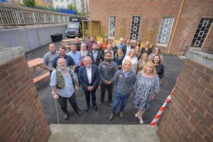 People stood outside Tabor Living at celebration event